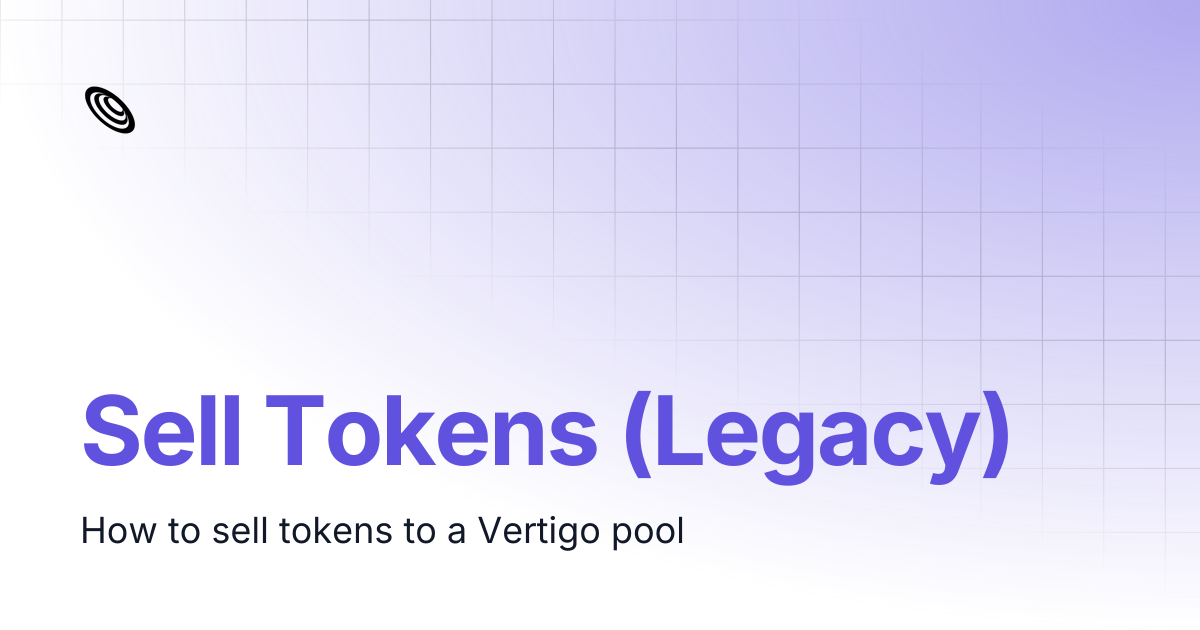 Sell Tokens (Legacy) | Vertigo